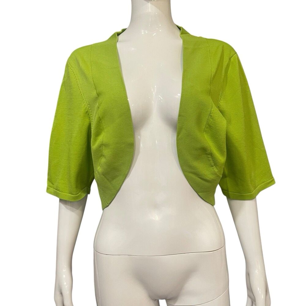 NWT Signature by Robbie Bee Avocado Green Bolero Jacket Shrug Cardigan 2X 2XL